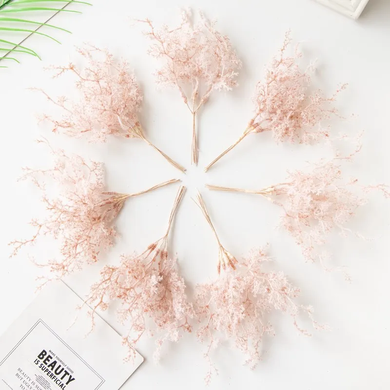 6Pcs Artificial Plants Golden Silvery Branch For Home Windowsill Bonsai Christmas Tree Wreaths Accessory Wedding Arch Decoration