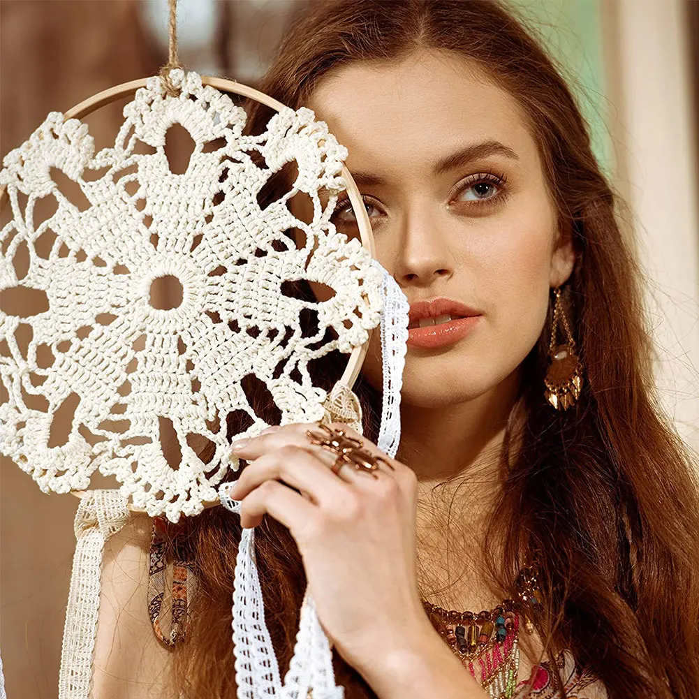 10Pcs 10/15/18/20/23/30cm Wooden Ring Bamboo Hoop Frame DIY Wreath Decorative Circle Craft Tools Wedding Christmas Decoration