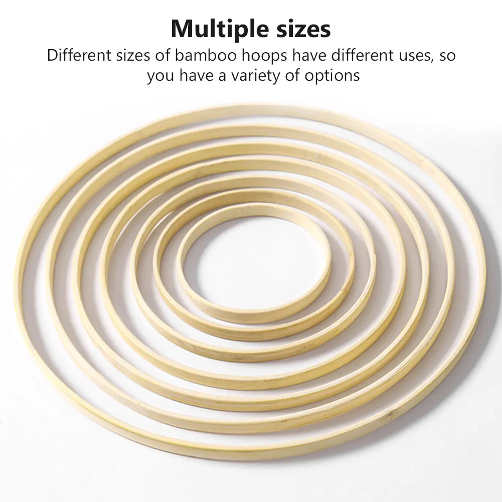 10Pcs 10/15/18/20/23/30cm Wooden Ring Bamboo Hoop Frame DIY Wreath Decorative Circle Craft Tools Wedding Christmas Decoration