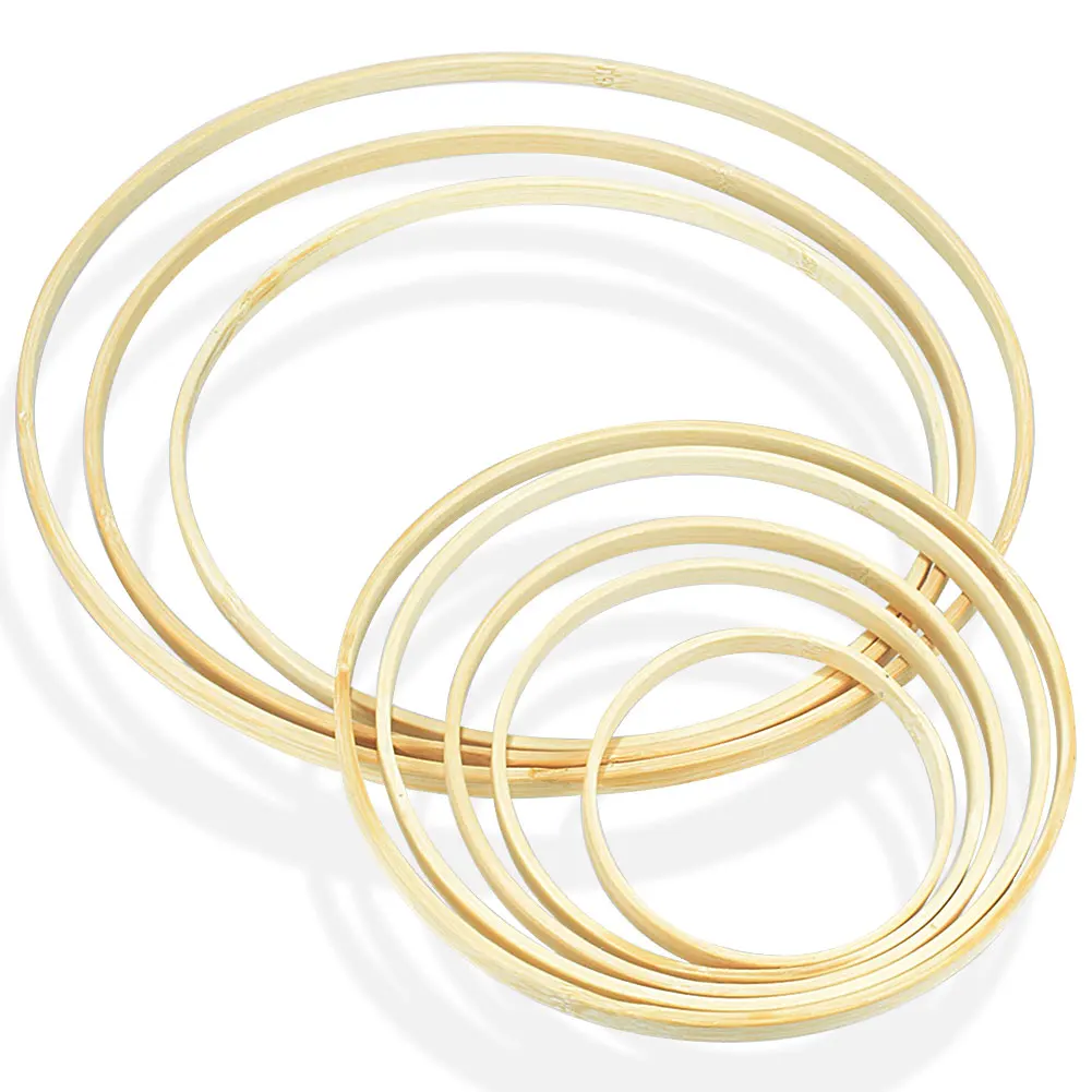 10Pcs 10/15/18/20/23/30cm Wooden Ring Bamboo Hoop Frame DIY Wreath Decorative Circle Craft Tools Wedding Christmas Decoration