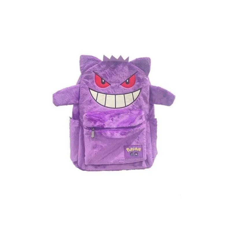 2025 New Kawaii Pokémon Gengar Purple Plush Backpack Student Bag Versatile Couple Model Girl Gift Christmas Gift