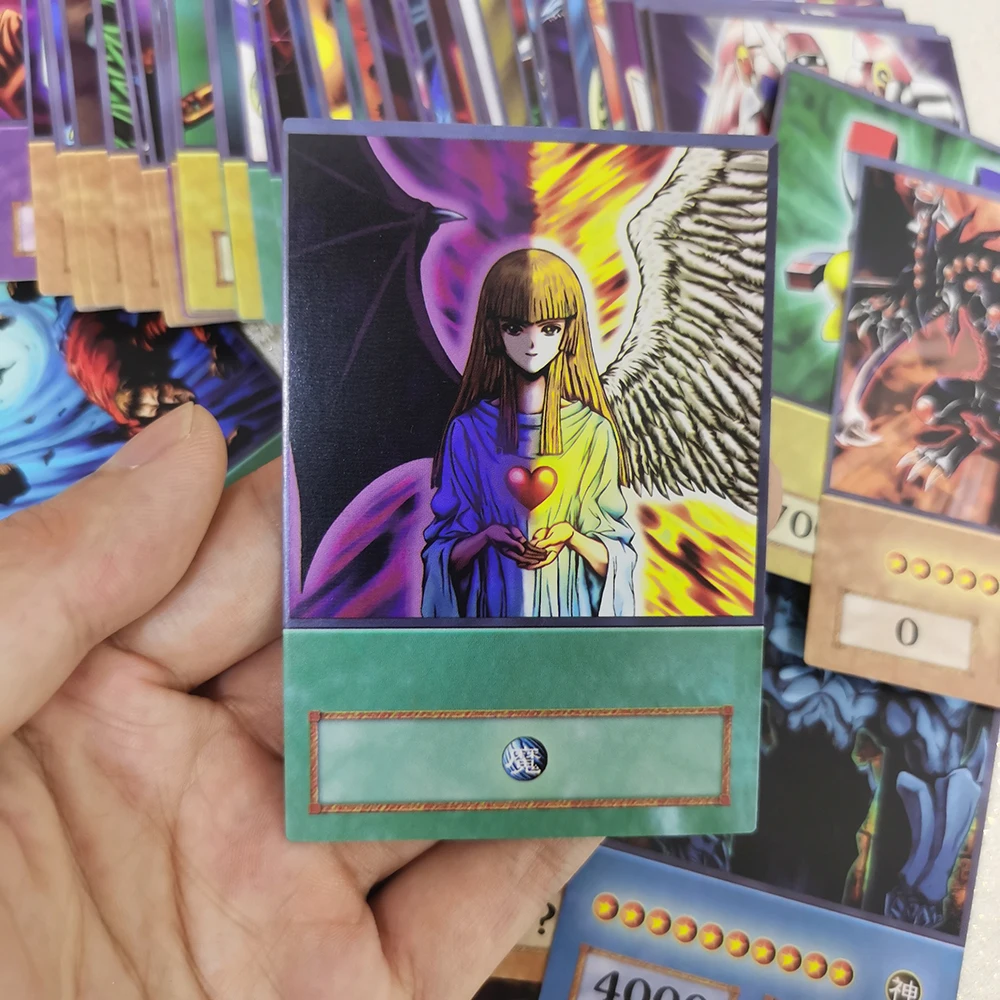 Yu-Gi-Oh Anime Cards Blue Eyes Dark Magician Exodia Obelisk Slifer Ra Yugioh DM 100pcs DIY Card Kids Christmas Gift