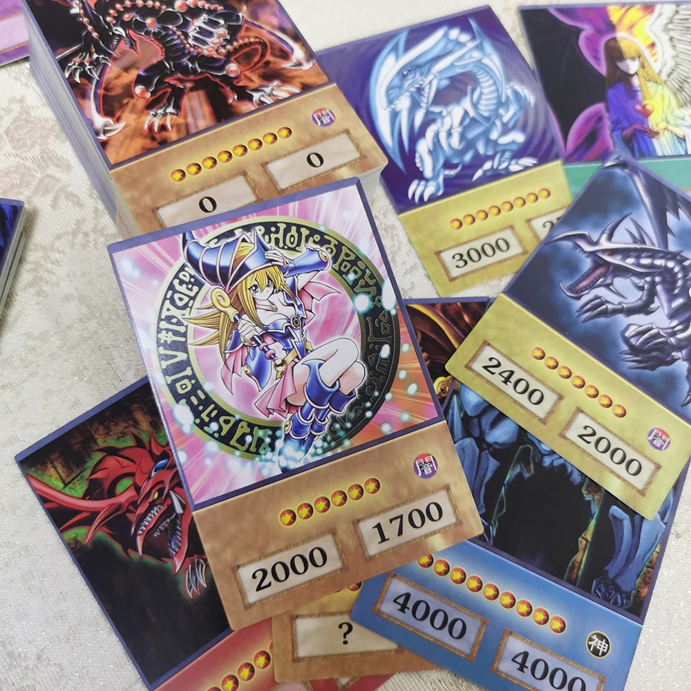 Yu-Gi-Oh Anime Cards Blue Eyes Dark Magician Exodia Obelisk Slifer Ra Yugioh DM 100pcs DIY Card Kids Christmas Gift