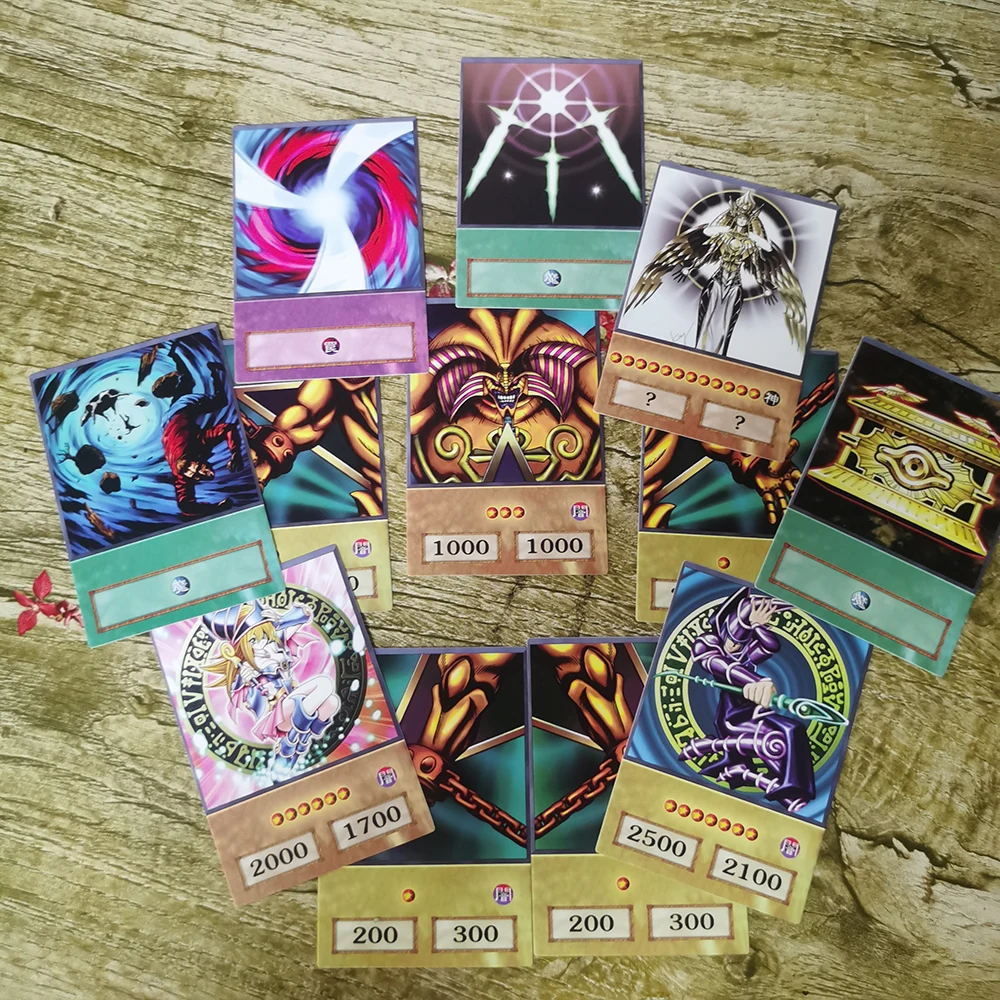 Yu-Gi-Oh Anime Cards Blue Eyes Dark Magician Exodia Obelisk Slifer Ra Yugioh DM 100pcs DIY Card Kids Christmas Gift