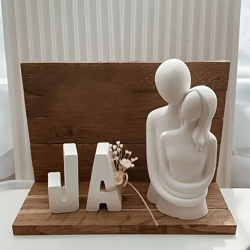 1 pc 3D Couple Hug Silicone Mold - Plaster Concrete Soy Wax Casting Candle Mold - For Christmas Valentine's Day Art Home Decor