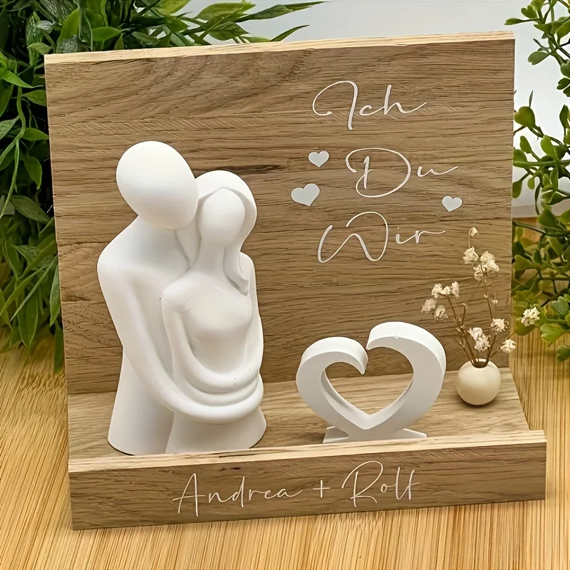 1 pc 3D Couple Hug Silicone Mold - Plaster Concrete Soy Wax Casting Candle Mold - For Christmas Valentine's Day Art Home Decor