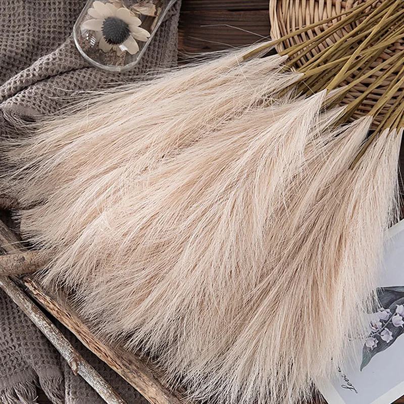 10pcs Artificial Reed Ins Wind Bouquet Imitation Flowers Bohemian Home Living Room Decor Fake Reed Christmas Wedding Decoration