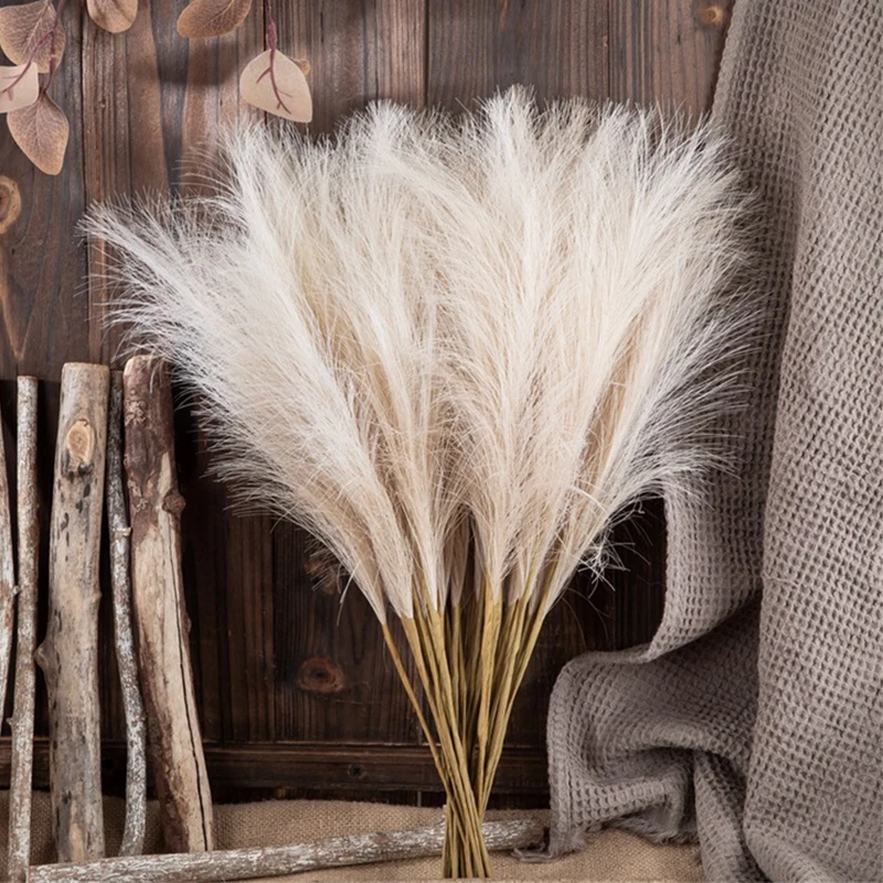 10pcs Artificial Reed Ins Wind Bouquet Imitation Flowers Bohemian Home Living Room Decor Fake Reed Christmas Wedding Decoration