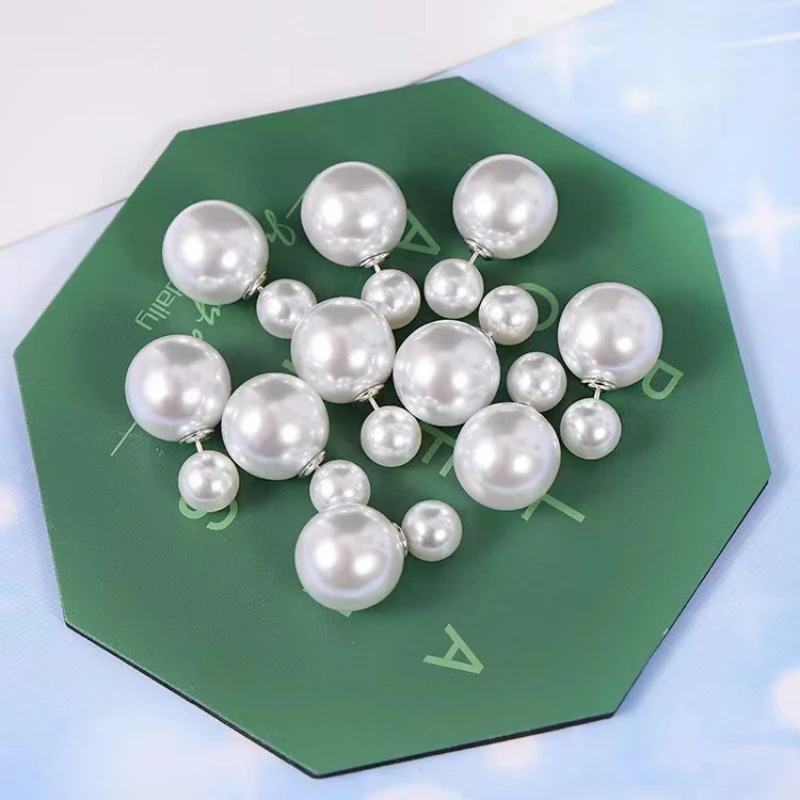NEW 16mm Big Imitation Pearl Stud Earrings Women Europe and America Simple Round Ball Brincos Jewelry Birthday Friend Christmas