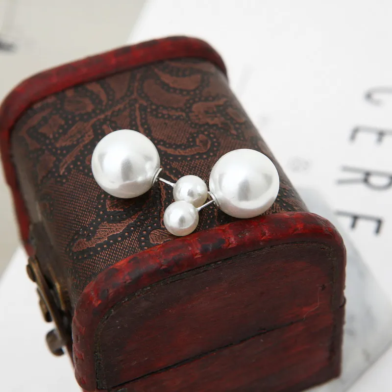 NEW 16mm Big Imitation Pearl Stud Earrings Women Europe and America Simple Round Ball Brincos Jewelry Birthday Friend Christmas