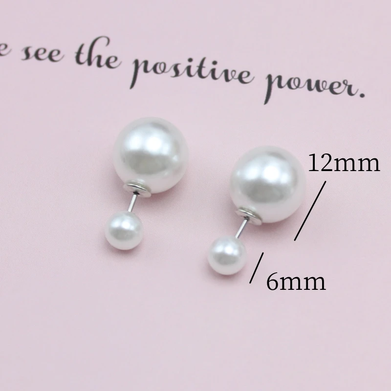 NEW 16mm Big Imitation Pearl Stud Earrings Women Europe and America Simple Round Ball Brincos Jewelry Birthday Friend Christmas