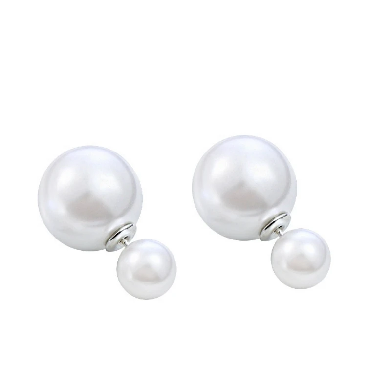 NEW 16mm Big Imitation Pearl Stud Earrings Women Europe and America Simple Round Ball Brincos Jewelry Birthday Friend Christmas