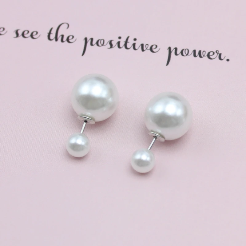 NEW 16mm Big Imitation Pearl Stud Earrings Women Europe and America Simple Round Ball Brincos Jewelry Birthday Friend Christmas