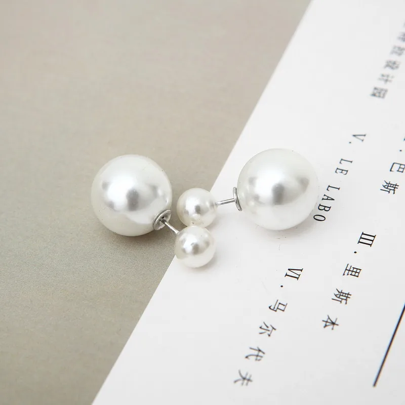 NEW 16mm Big Imitation Pearl Stud Earrings Women Europe and America Simple Round Ball Brincos Jewelry Birthday Friend Christmas