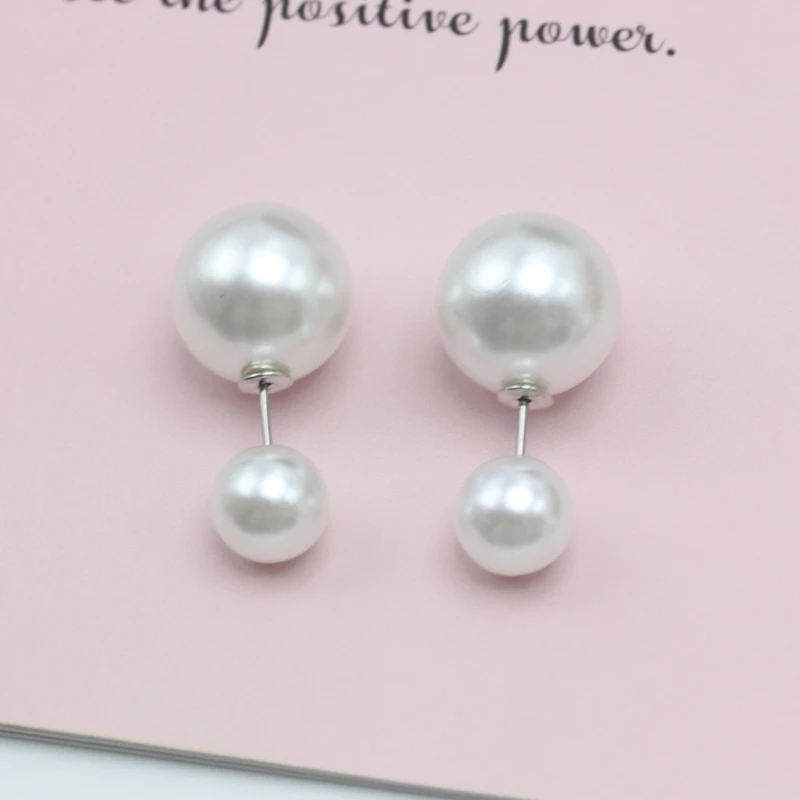 NEW 16mm Big Imitation Pearl Stud Earrings Women Europe and America Simple Round Ball Brincos Jewelry Birthday Friend Christmas