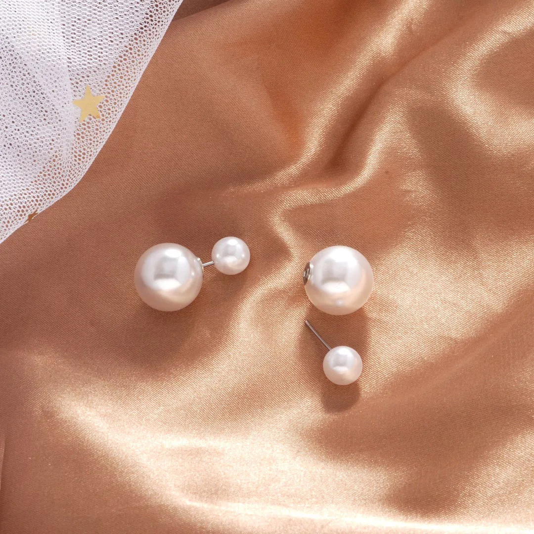 NEW 16mm Big Imitation Pearl Stud Earrings Women Europe and America Simple Round Ball Brincos Jewelry Birthday Friend Christmas