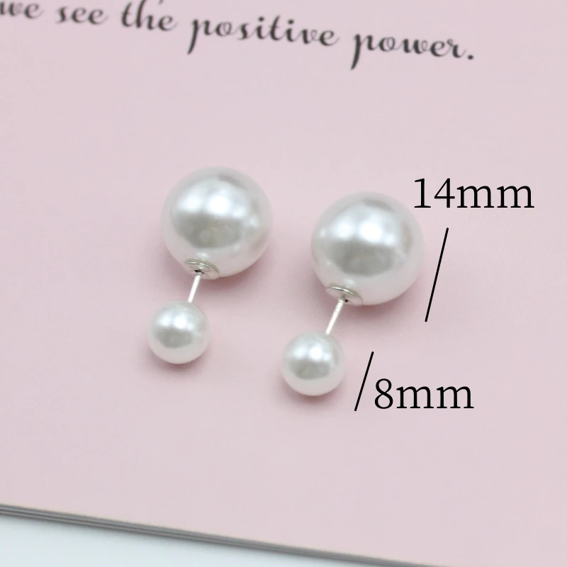 NEW 16mm Big Imitation Pearl Stud Earrings Women Europe and America Simple Round Ball Brincos Jewelry Birthday Friend Christmas