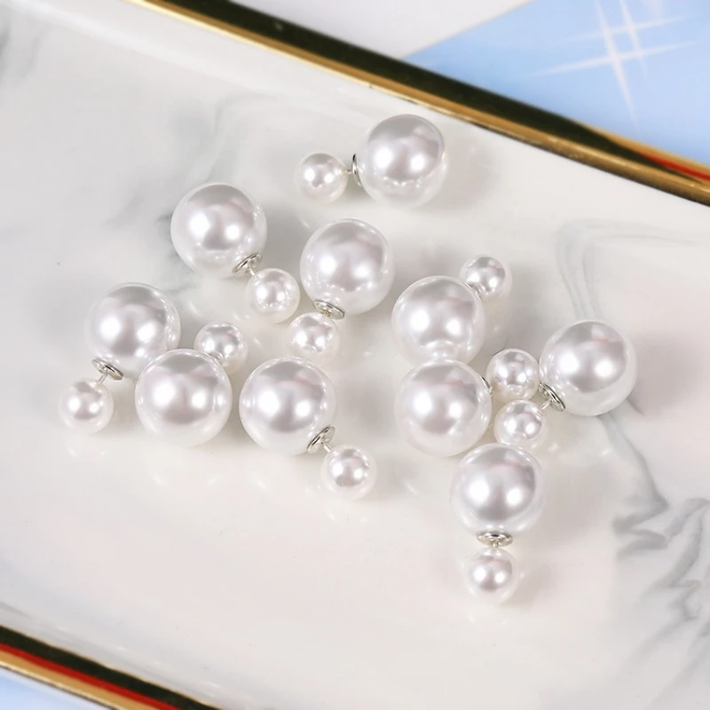 NEW 16mm Big Imitation Pearl Stud Earrings Women Europe and America Simple Round Ball Brincos Jewelry Birthday Friend Christmas