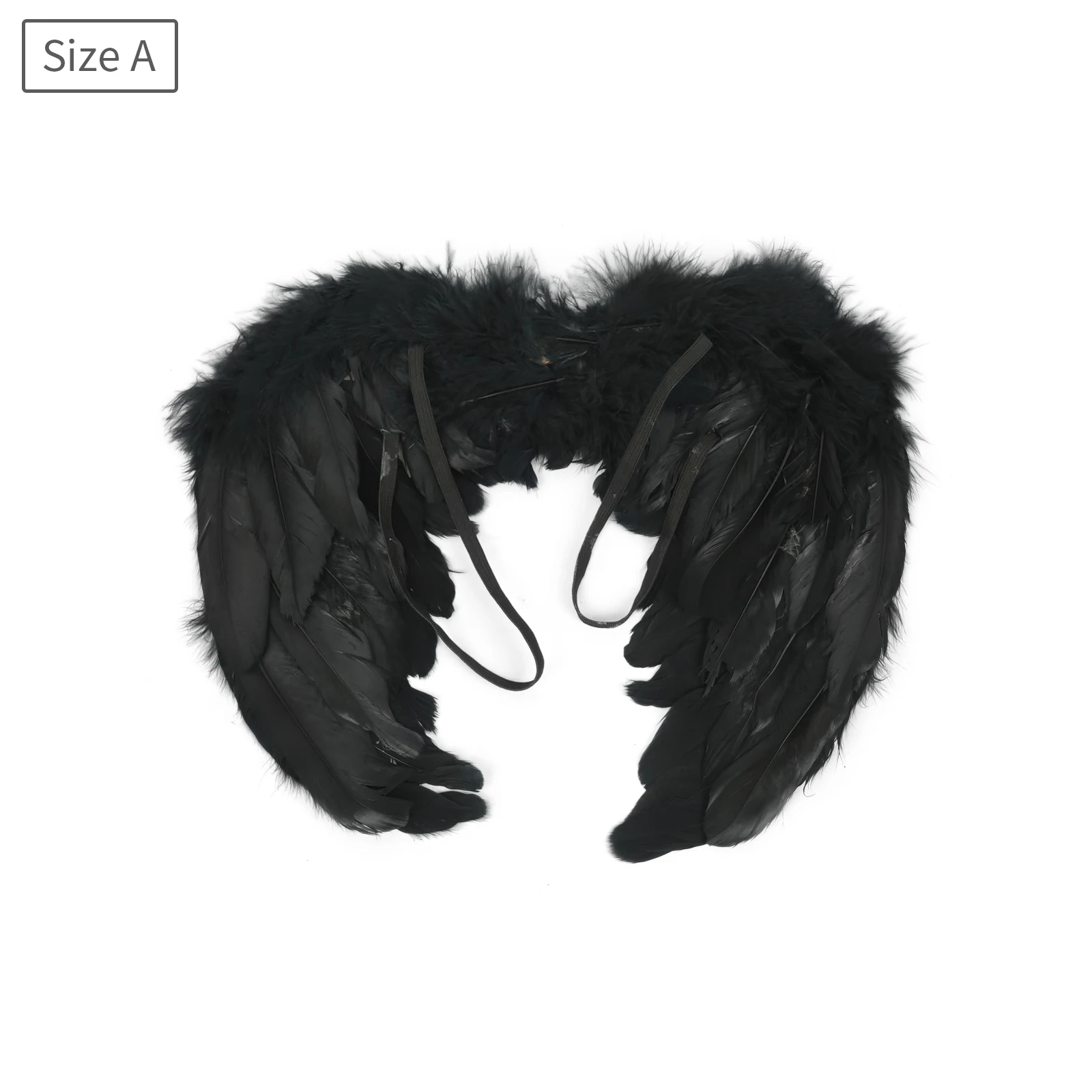 Halloween Feather Wings White Black Angel Wings Devil Wings with Elastic Straps for Adult Teens Christmas Costume Accessories