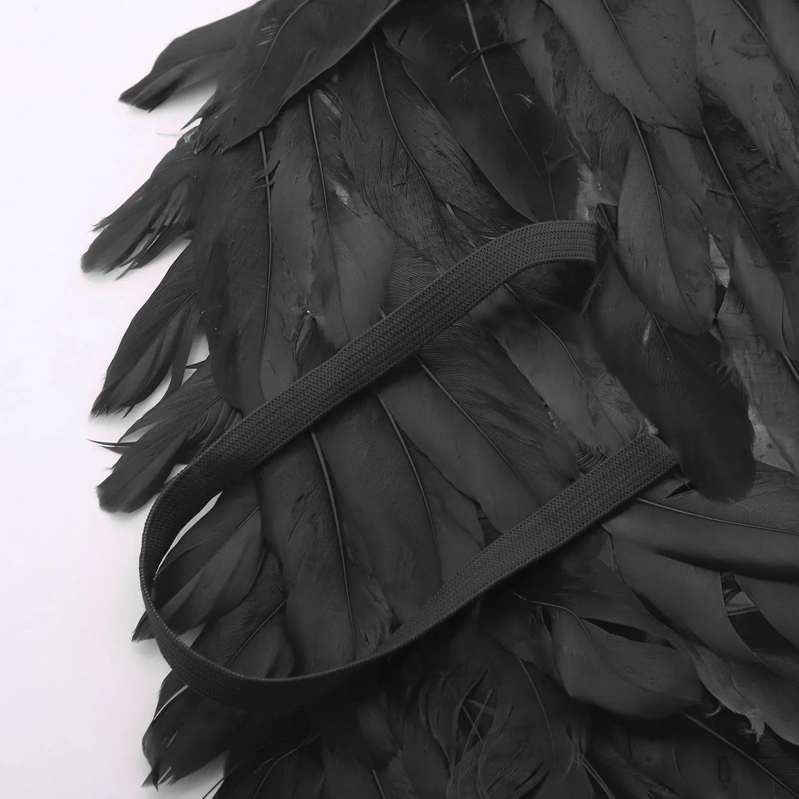 Halloween Feather Wings White Black Angel Wings Devil Wings with Elastic Straps for Adult Teens Christmas Costume Accessories