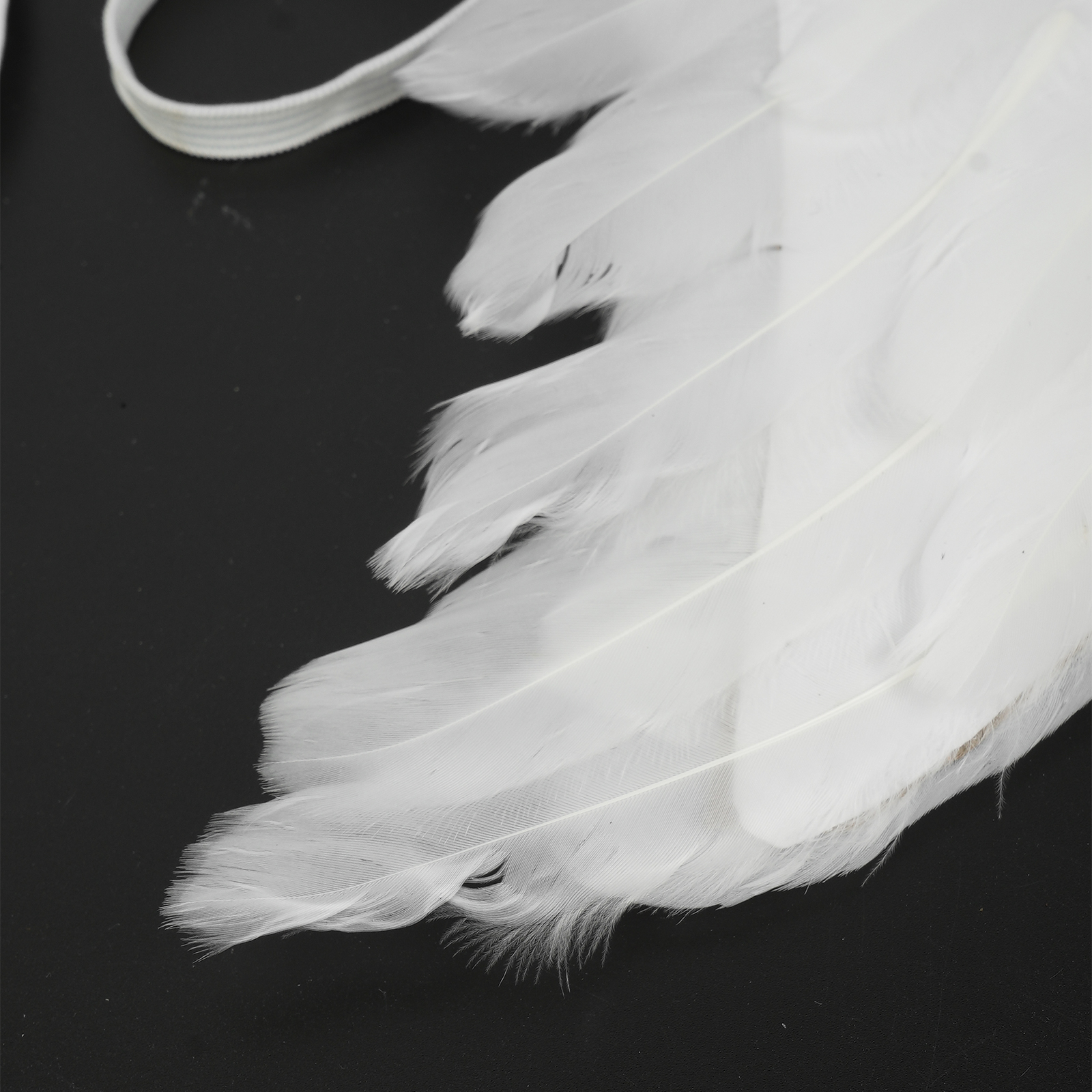 Halloween Feather Wings White Black Angel Wings Devil Wings with Elastic Straps for Adult Teens Christmas Costume Accessories