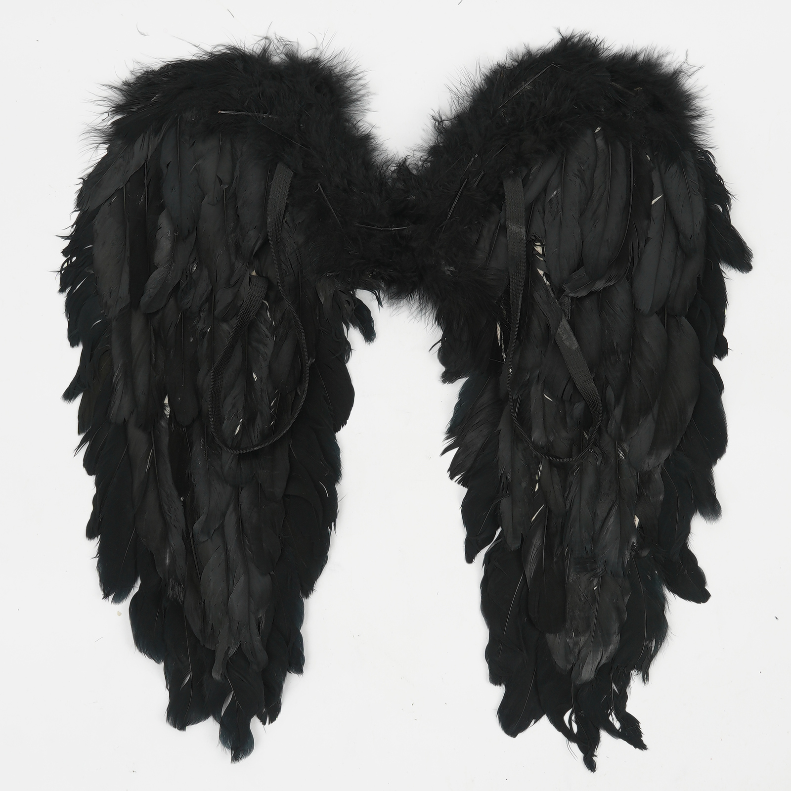 Halloween Feather Wings White Black Angel Wings Devil Wings with Elastic Straps for Adult Teens Christmas Costume Accessories