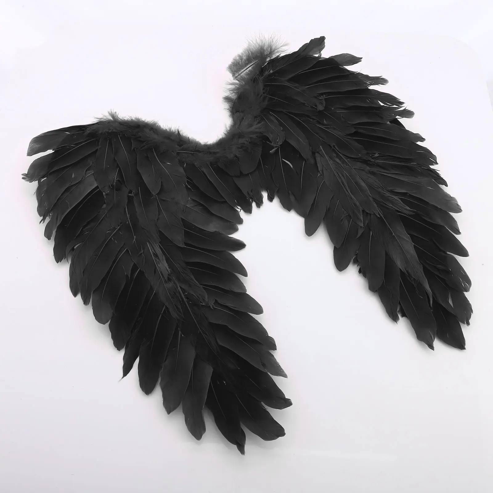 Halloween Feather Wings White Black Angel Wings Devil Wings with Elastic Straps for Adult Teens Christmas Costume Accessories