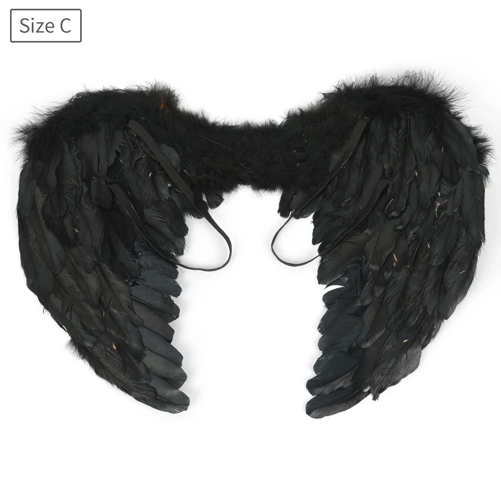 Halloween Feather Wings White Black Angel Wings Devil Wings with Elastic Straps for Adult Teens Christmas Costume Accessories