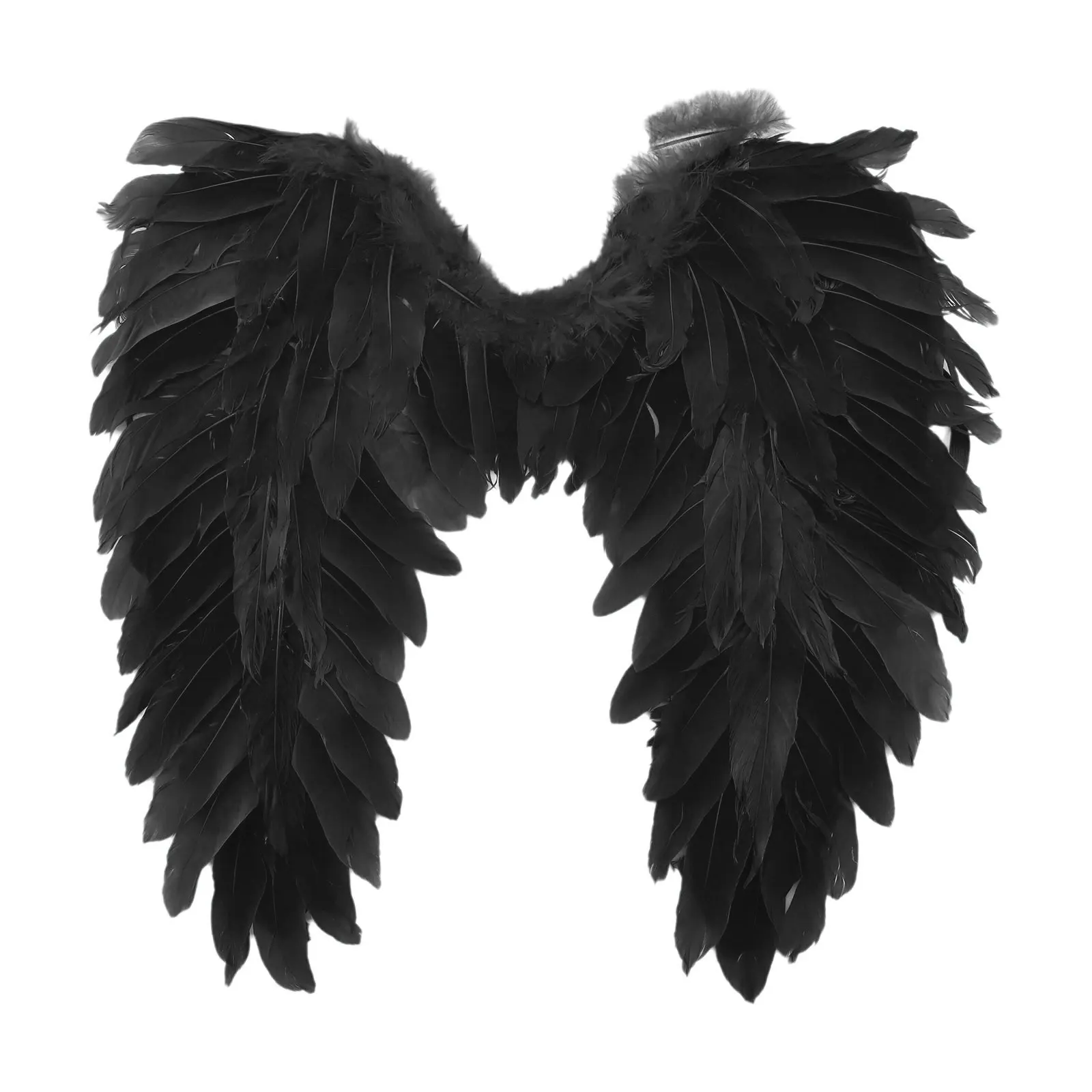 Halloween Feather Wings White Black Angel Wings Devil Wings with Elastic Straps for Adult Teens Christmas Costume Accessories