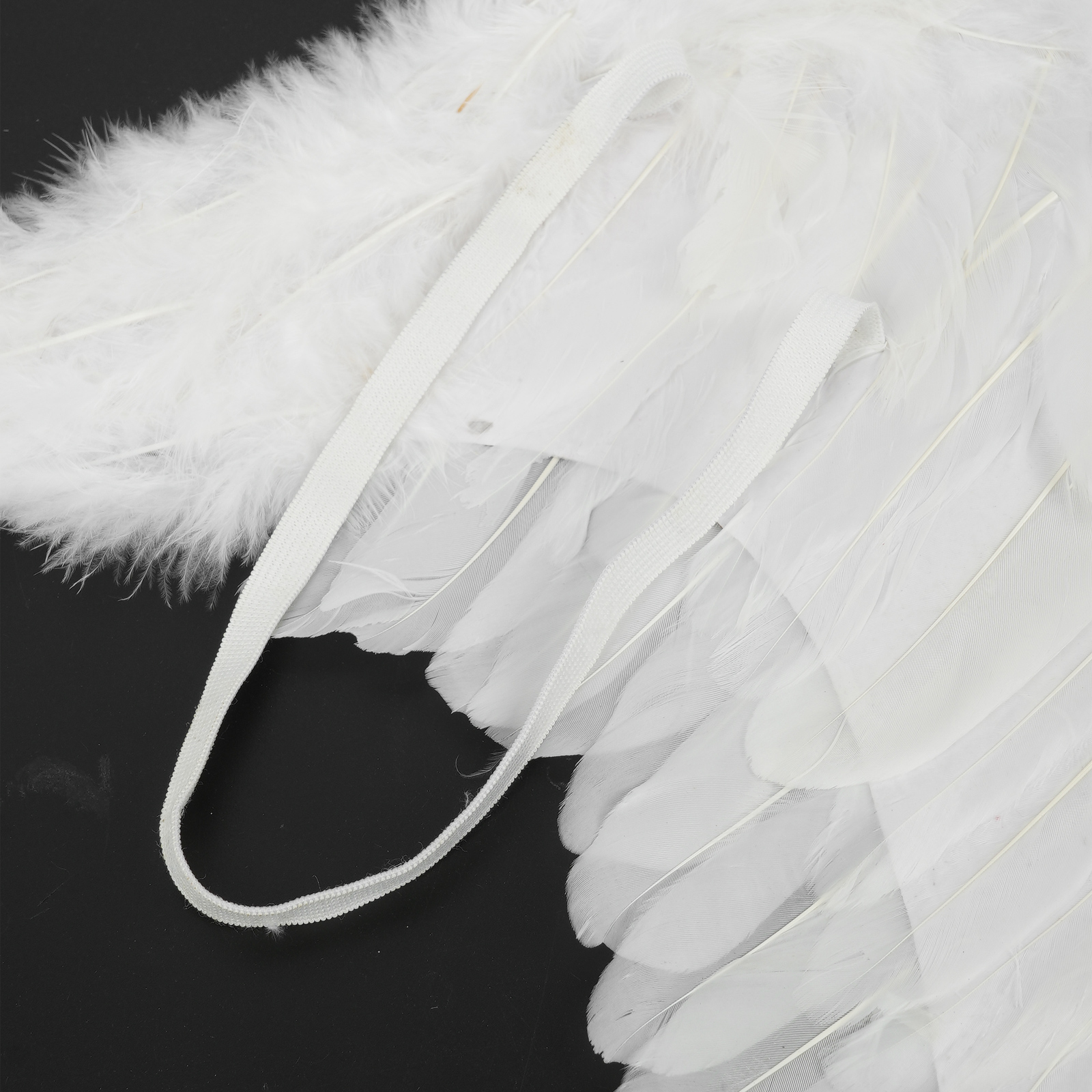Halloween Feather Wings White Black Angel Wings Devil Wings with Elastic Straps for Adult Teens Christmas Costume Accessories