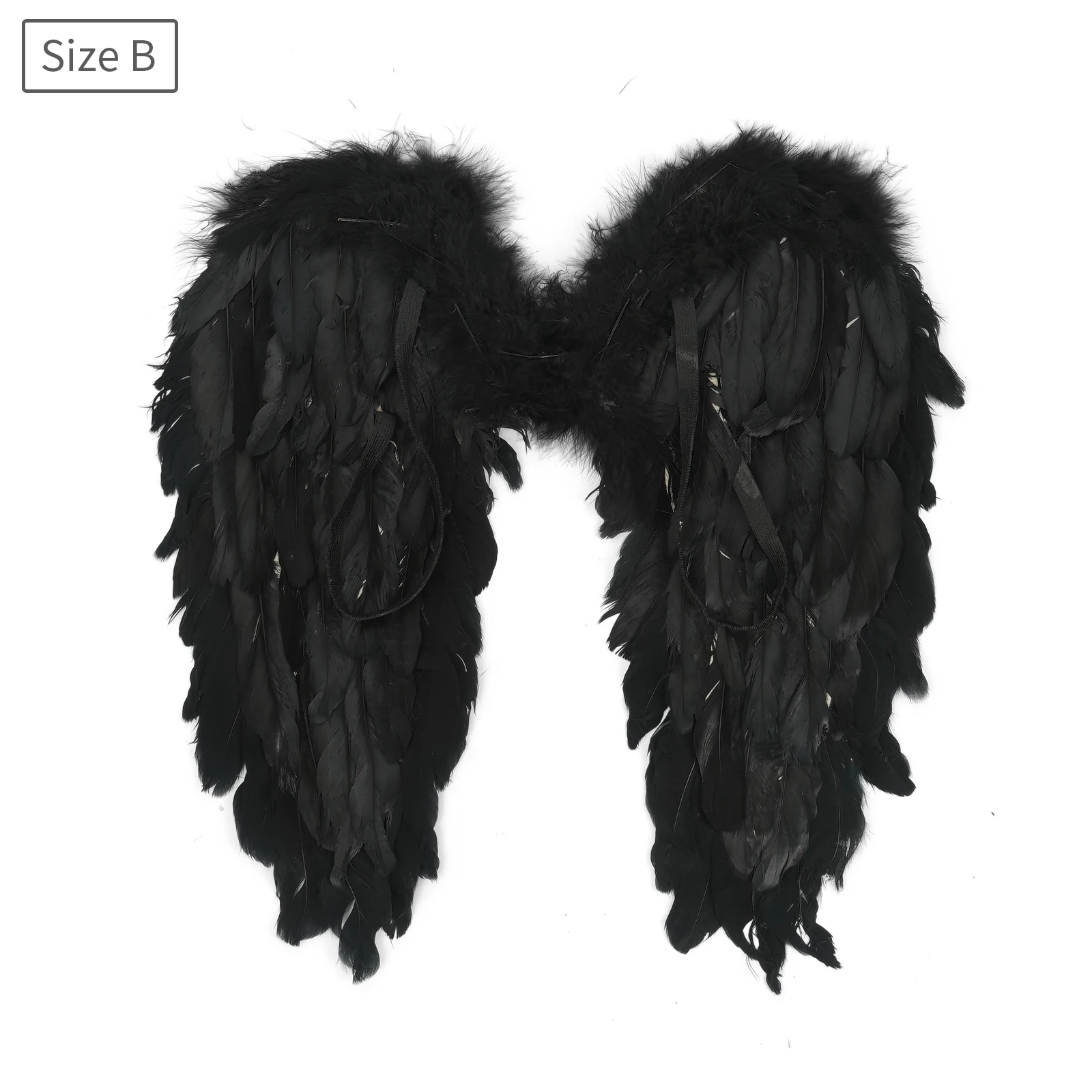 Halloween Feather Wings White Black Angel Wings Devil Wings with Elastic Straps for Adult Teens Christmas Costume Accessories
