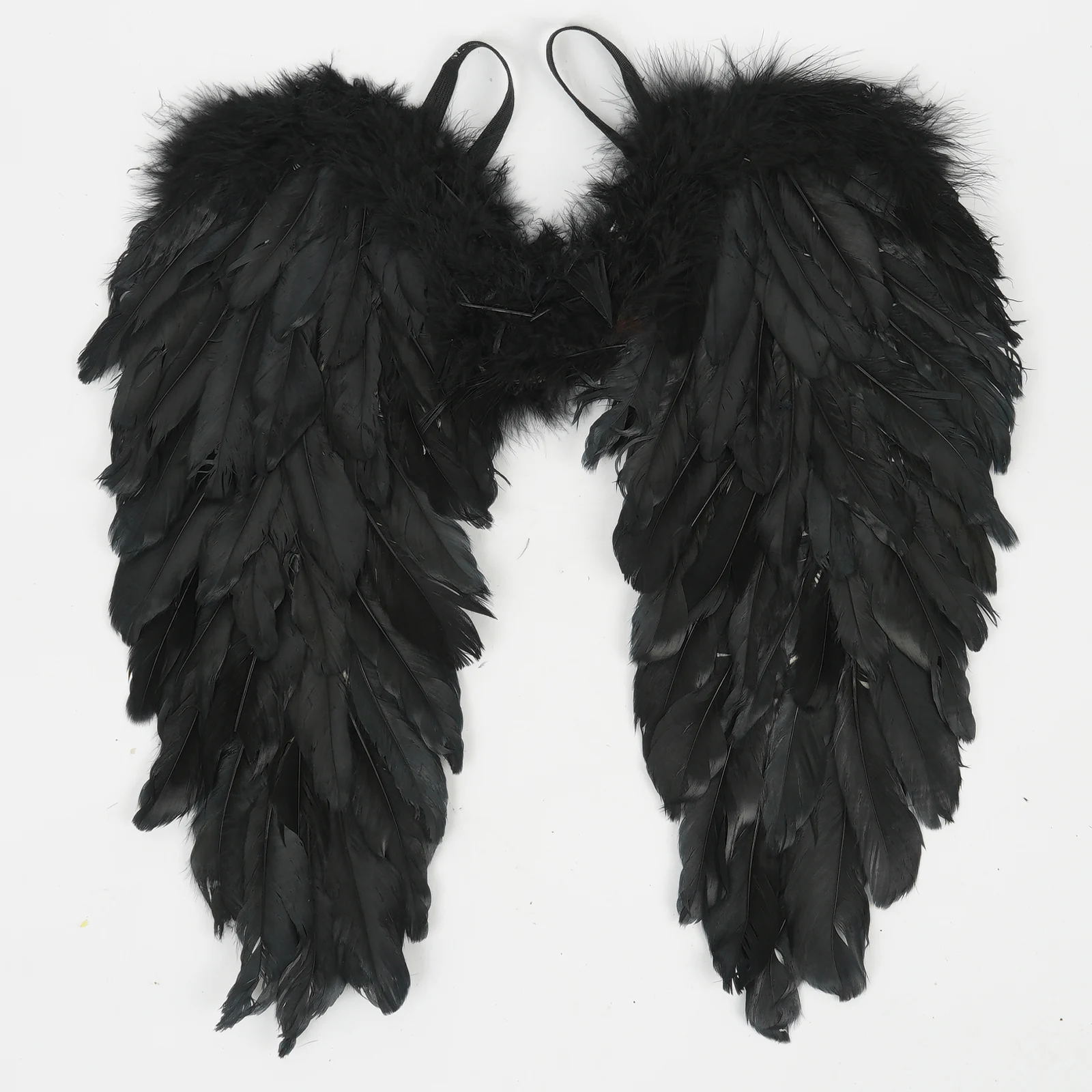 Halloween Feather Wings White Black Angel Wings Devil Wings with Elastic Straps for Adult Teens Christmas Costume Accessories