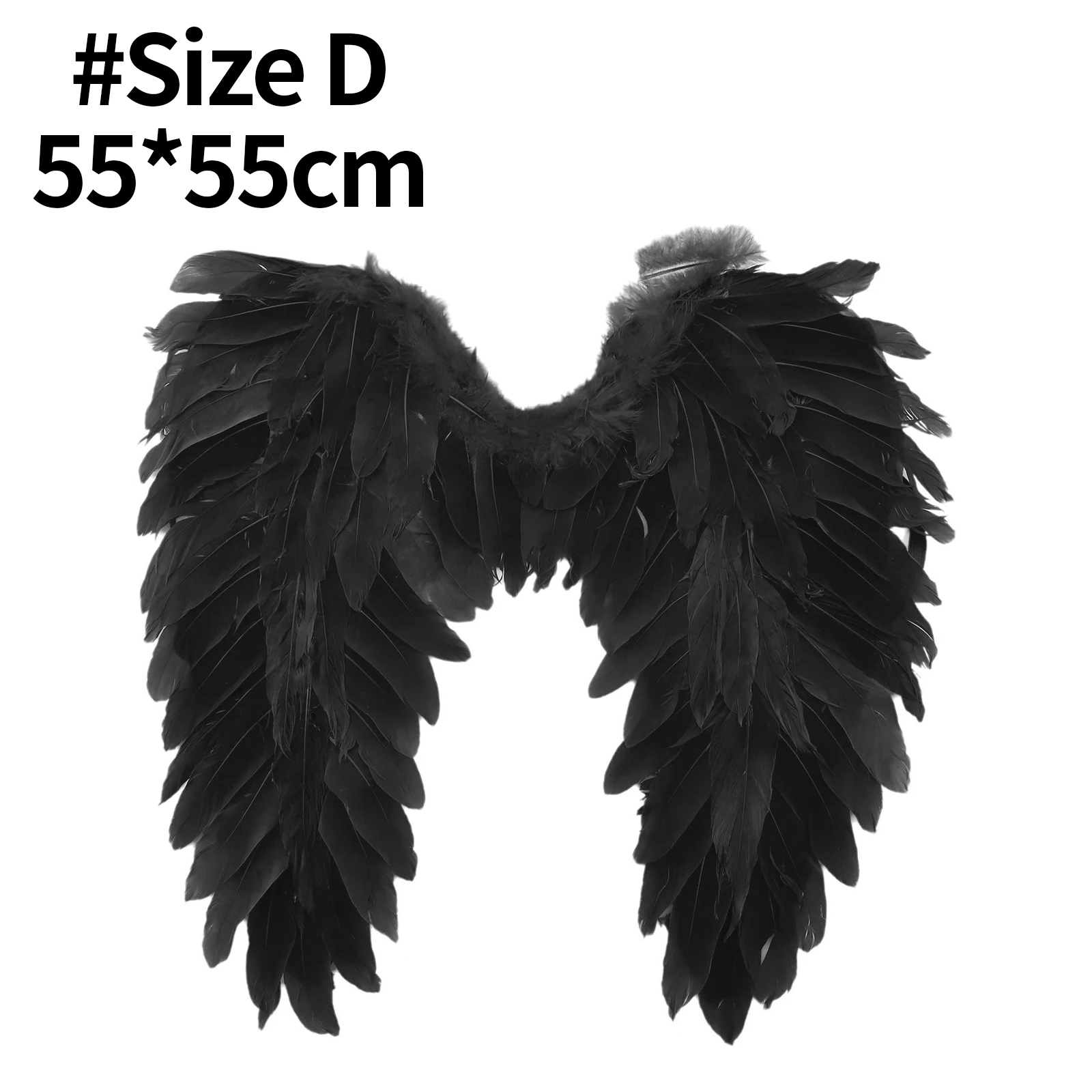 Halloween Feather Wings White Black Angel Wings Devil Wings with Elastic Straps for Adult Teens Christmas Costume Accessories
