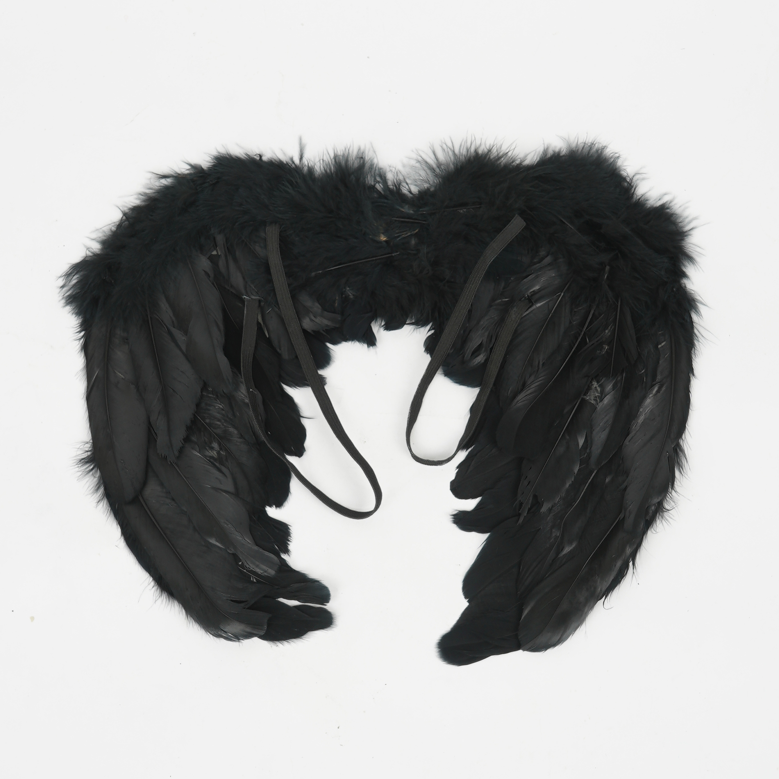 Halloween Feather Wings White Black Angel Wings Devil Wings with Elastic Straps for Adult Teens Christmas Costume Accessories