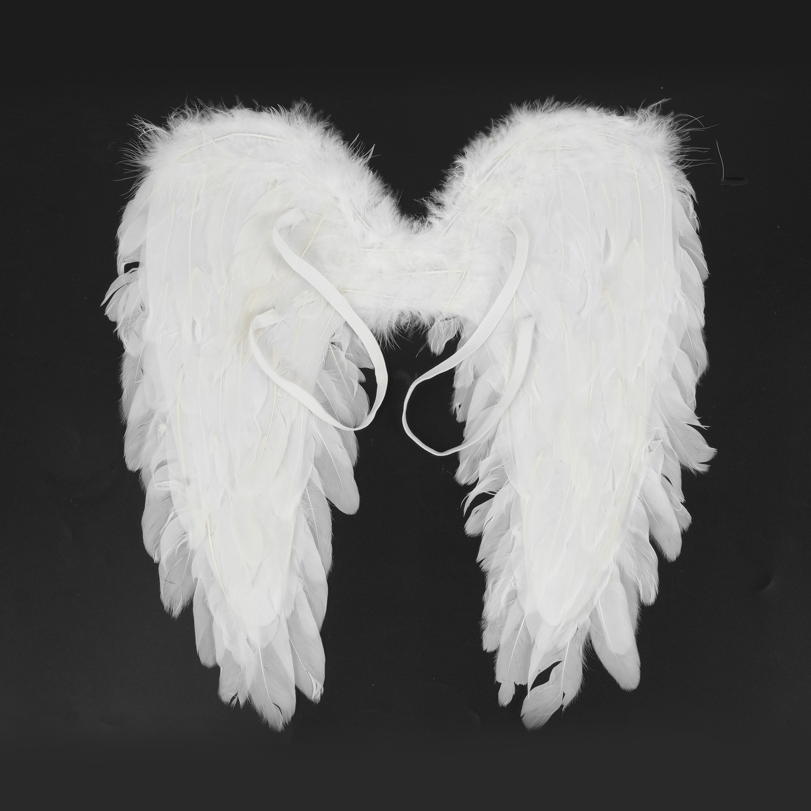 Halloween Feather Wings White Black Angel Wings Devil Wings with Elastic Straps for Adult Teens Christmas Costume Accessories