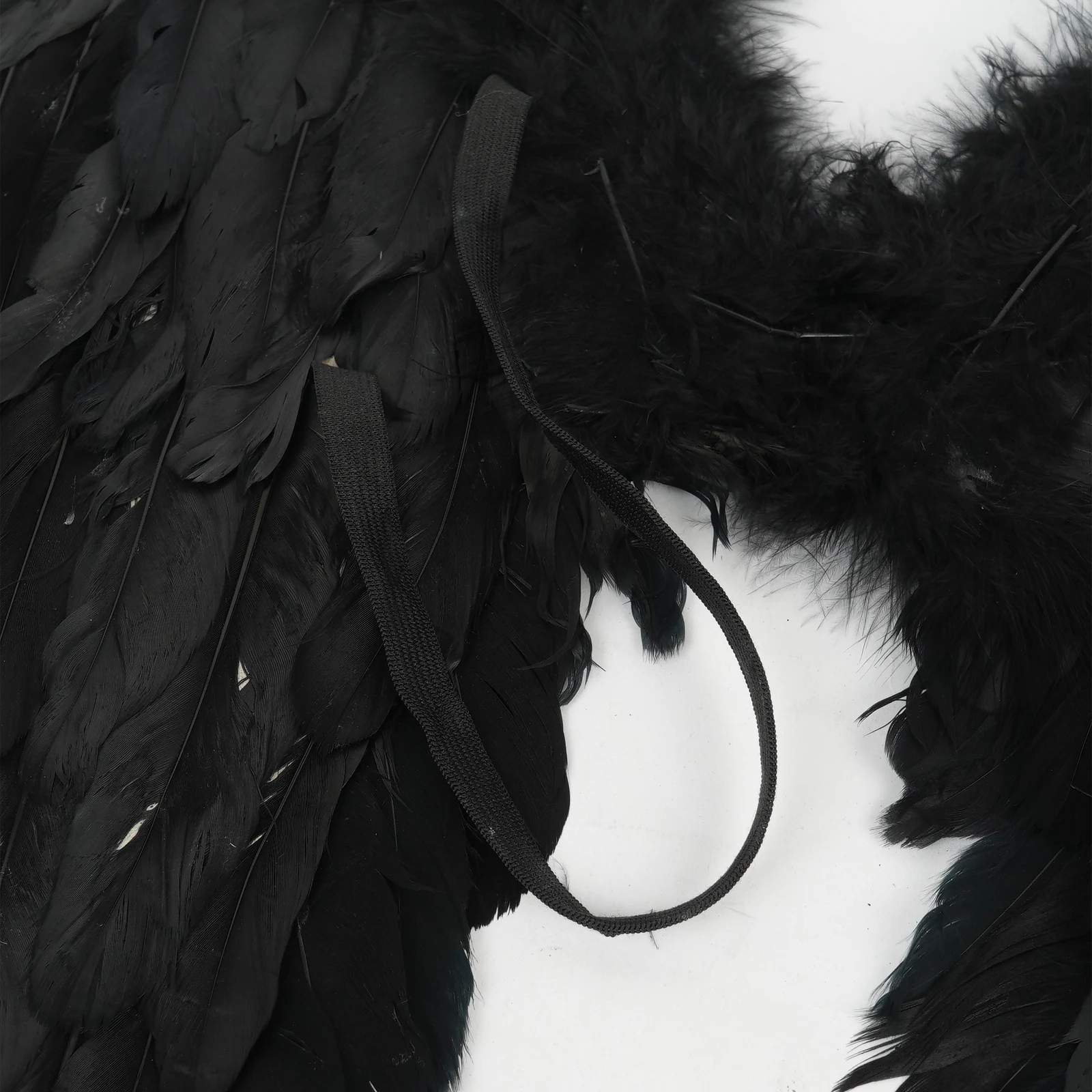 Halloween Feather Wings White Black Angel Wings Devil Wings with Elastic Straps for Adult Teens Christmas Costume Accessories