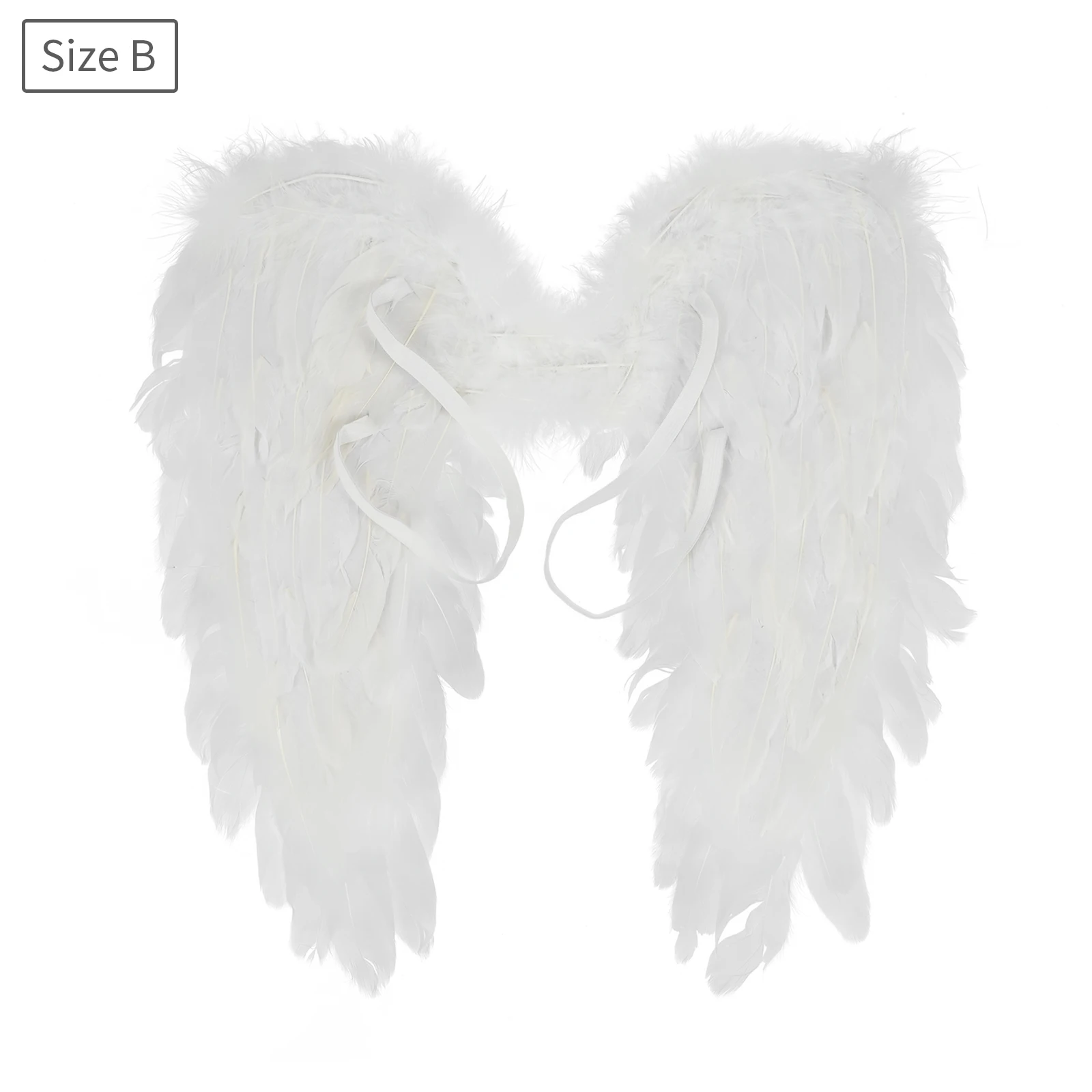 Halloween Feather Wings White Black Angel Wings Devil Wings with Elastic Straps for Adult Teens Christmas Costume Accessories