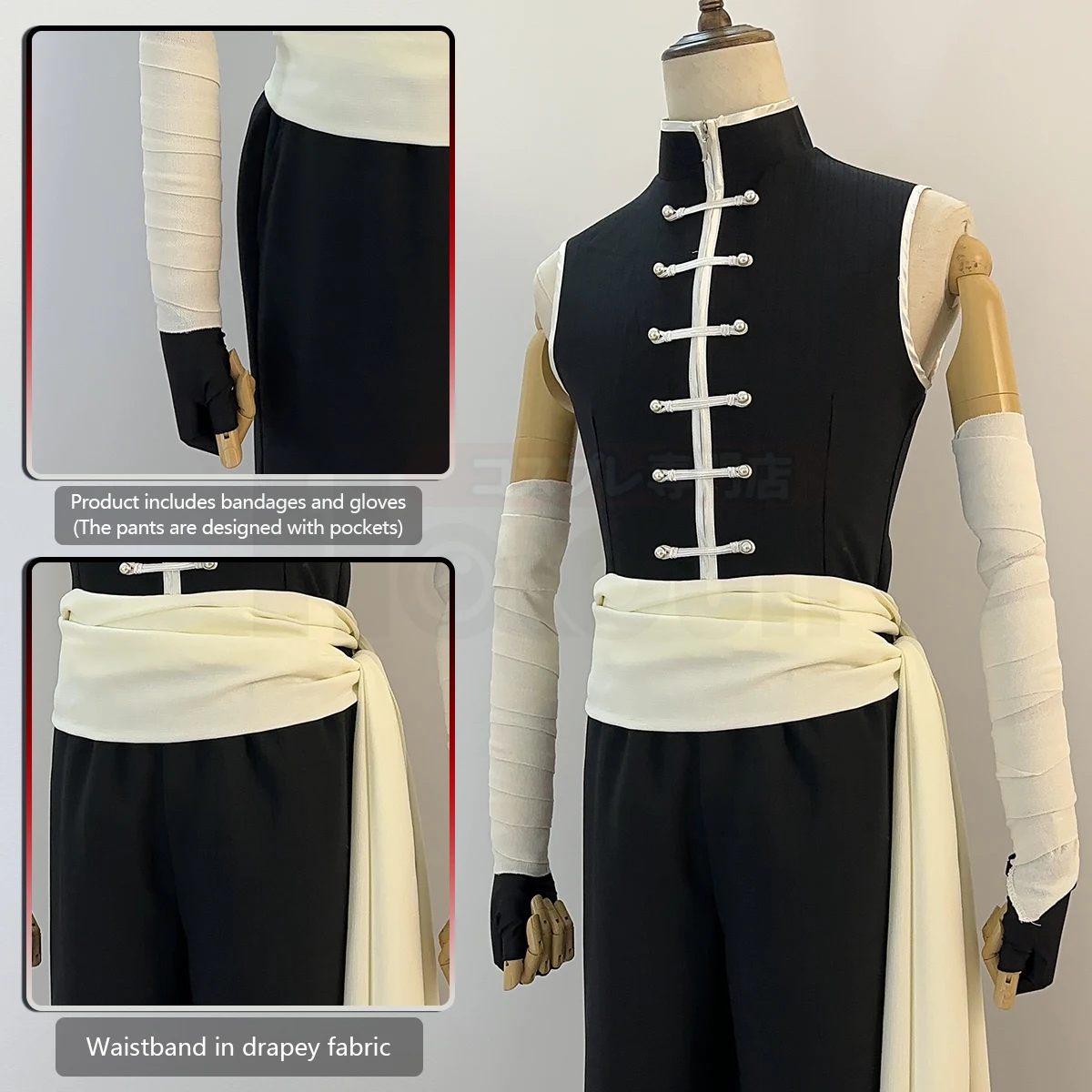 HOLOUN Frieren Beyond Journey's End Anime Stark Cosplay Costume Wig Jacket Sleeveless Vest Pants Christmas Gift