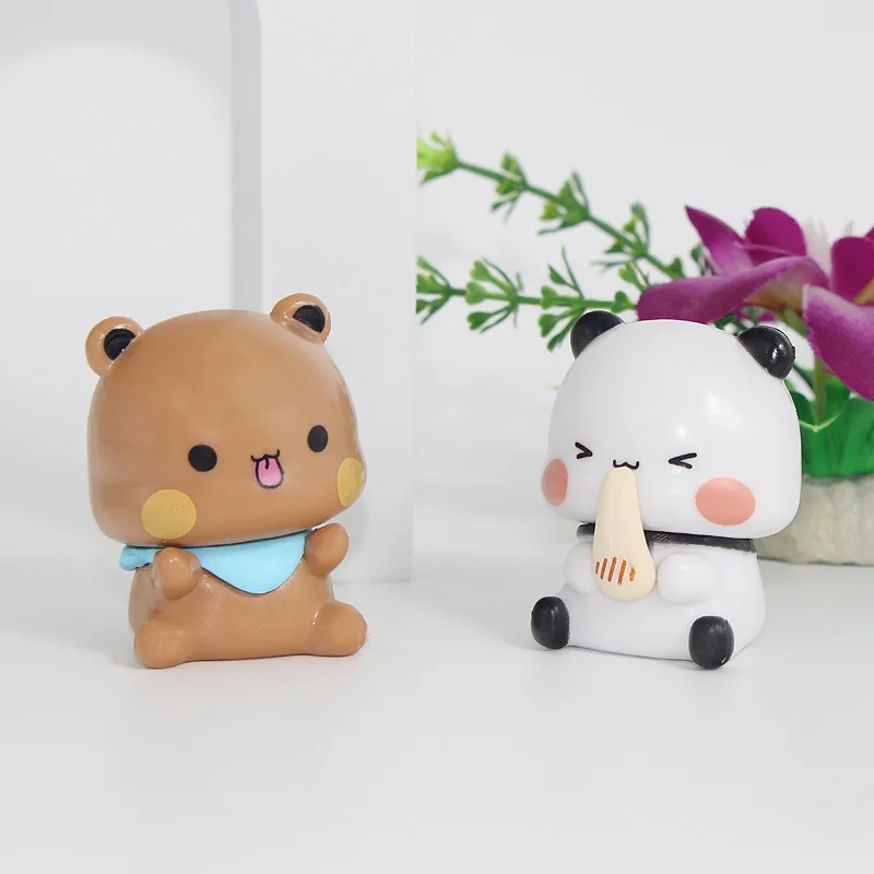 Cute Bubu Dudu Panda Bear Figure Toy Collectible Anime Accessories Kawaii Bear Doll Ornament Home Decor Birthday Christmas Gift