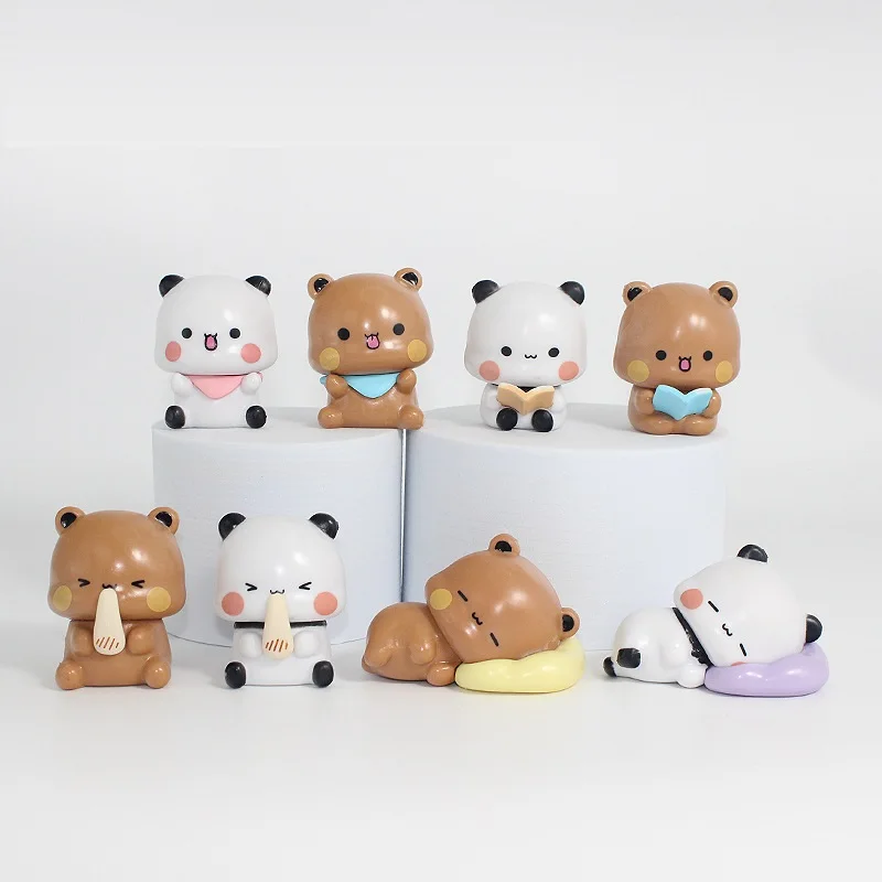 Cute Bubu Dudu Panda Bear Figure Toy Collectible Anime Accessories Kawaii Bear Doll Ornament Home Decor Birthday Christmas Gift