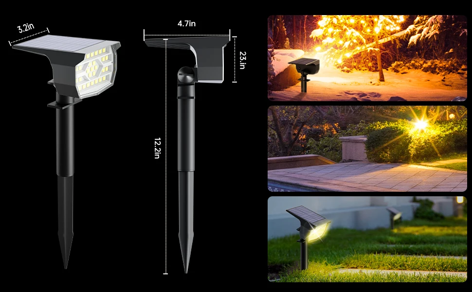 Swiatla 29LED RGB Solar Spotlight 7 Color Changing Christmas Decor Outdoor Landscape Lights IP67 Waterproof for Garden Patio