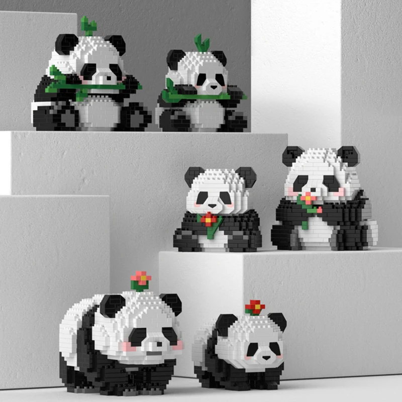 Cute Panda Building Blocks, DIY Educational Toys, Christmas/Halloween/Thanksgiving Day Gift