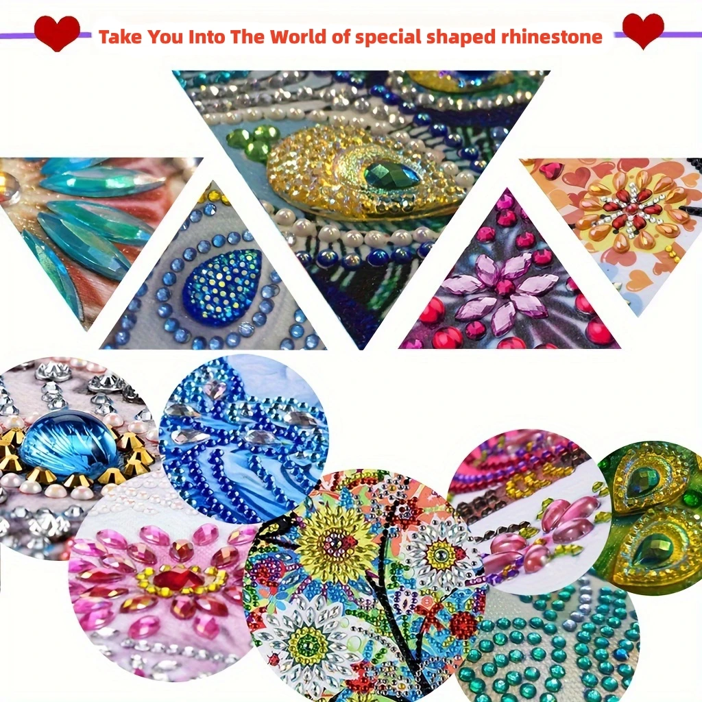 6-Piece DIY Diamond Painting Set Christmas Theme Greeting Card, Wishes and Wishes, Unique Design
