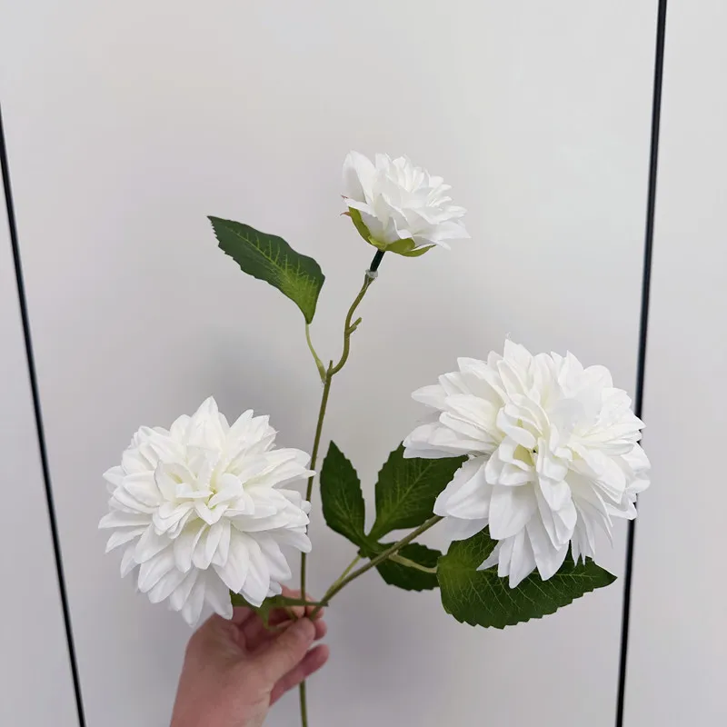 Realistic Silk Dahlias For Wedding Party Christmas Wreath Birthday DIY Home Office Vase Decoration Artificial Flower
