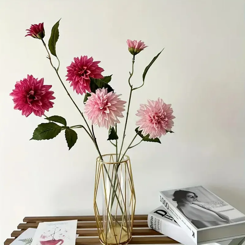 Realistic Silk Dahlias For Wedding Party Christmas Wreath Birthday DIY Home Office Vase Decoration Artificial Flower