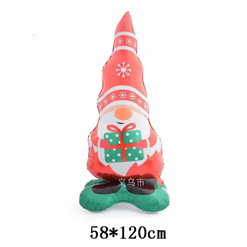 1pc New Extra Large Standing Santa Claus Foil Balloon Christmas Holiday Party Decoration New Year Birthday Supplies Easter Gift