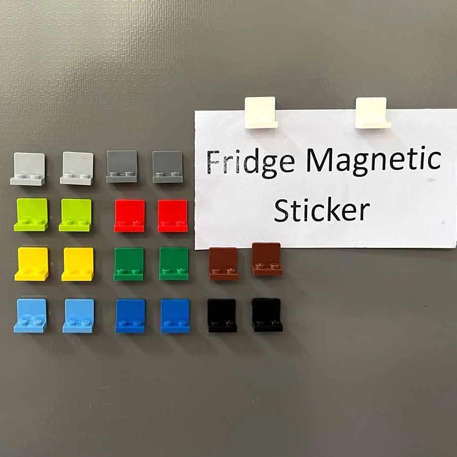 DIY Magnetic Bracket 1x2-2x2 Building Blocks MOC Creative Fridge Magnet Sticker Toy for Kid Christmas Gift Figure Support 99207