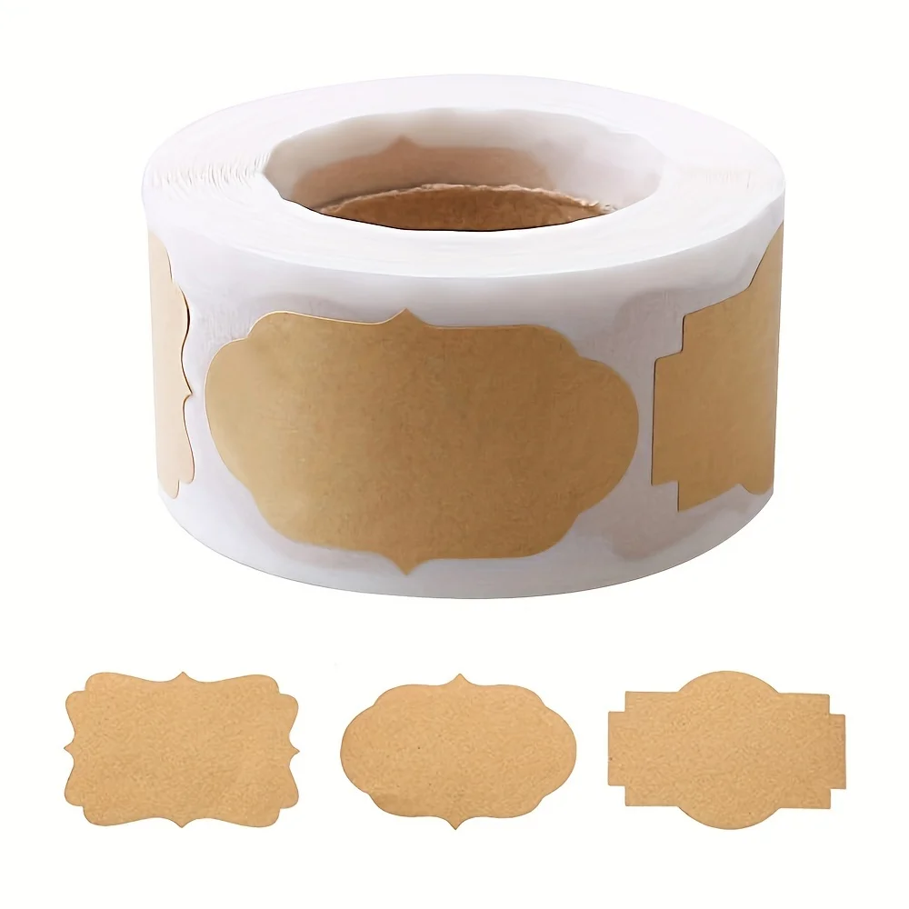 500pcs Rolled Gift Labels, Self-adhesive Paper Stickers For Cosmetics, Food, Crafts And Christmas Decorations