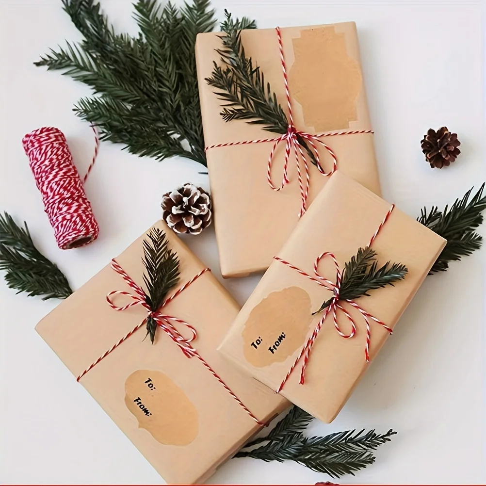 500pcs Rolled Gift Labels, Self-adhesive Paper Stickers For Cosmetics, Food, Crafts And Christmas Decorations