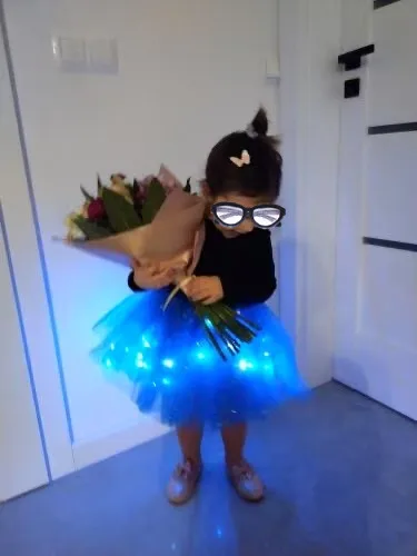 LED Glowing Light Girls Princess Tutu Skirt Christmas All Saints' Days Wedding Party Dancing Miniskirt 3-8Years Costume Clothing
